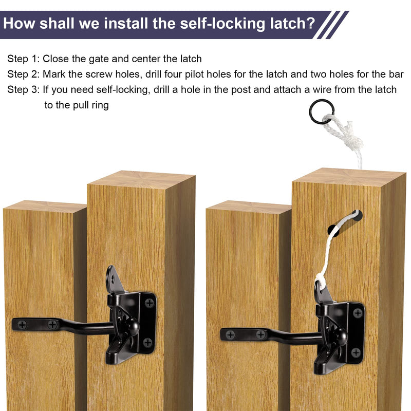 Corner Brace Bracket Anti Sag Gate Frame Hardware Kit for Wooden Fence with Latch No Sag Kit B