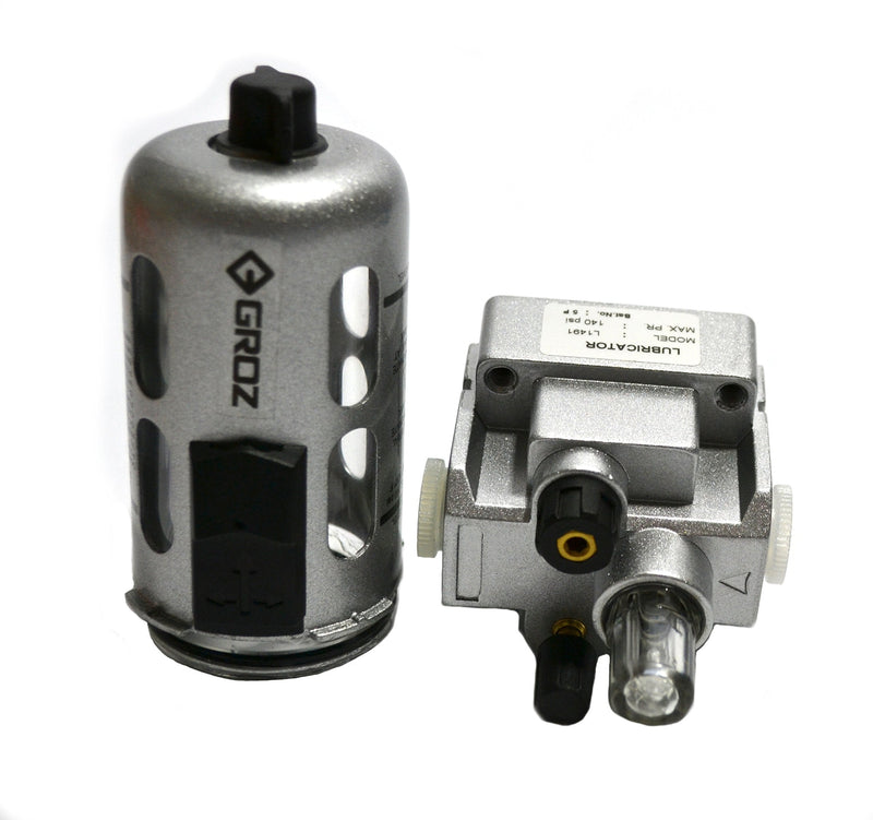 Groz 60256 Lubricator with Polycarbonate Bowl & Guard. Intermediate - 1/4" NPT