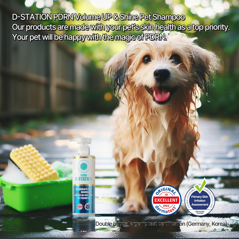 PDRN Volume Up & Shine Pet Shampoo - Contains PDRN & Manuka Honey - Enhances Skin Health, Moisturizes, Relieves Itching, Prevents Odor, Enhances Volume, and Gives Coat Shine for Dogs and Cats. 10.1 oz - PawsPlanet Australia