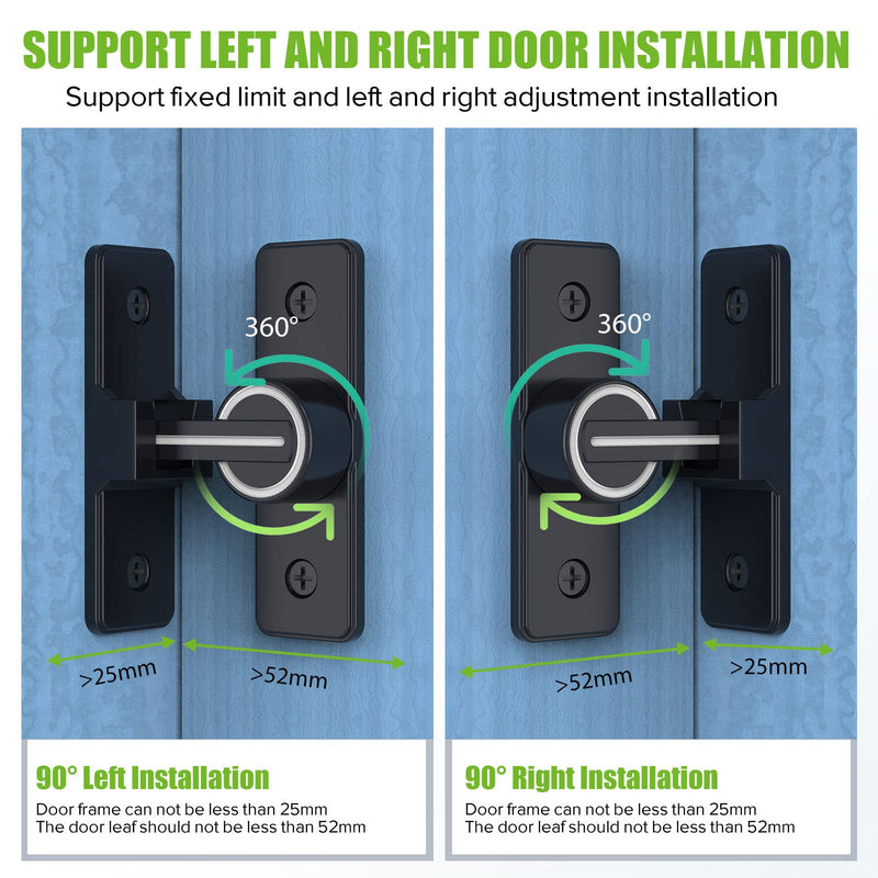 Barn Door Lock Hardware, 90 Degree Heavy Duty Safety Gate Latches Flip Bolt Latch Lock, Barn Sliding Door Latch Suitable for Garden, Bathroom, Outdoor, Window (Luminous-2PCS) Luminous-2PCS
