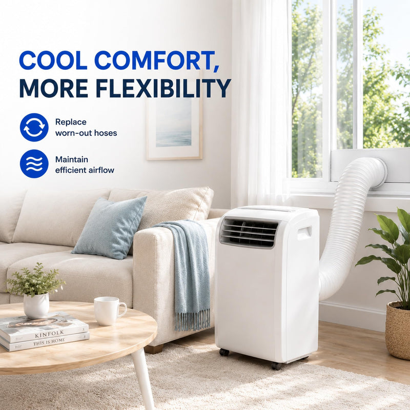 Portable AC Hose 5.9 Inch CounterClockwise, 59" Portable Air Conditioner Exhaust Hose Replacement with Steel Wire, Flexible AC Vent Hose for Delonghi LG Haier Whynter Portable AC Unit 59 Inches