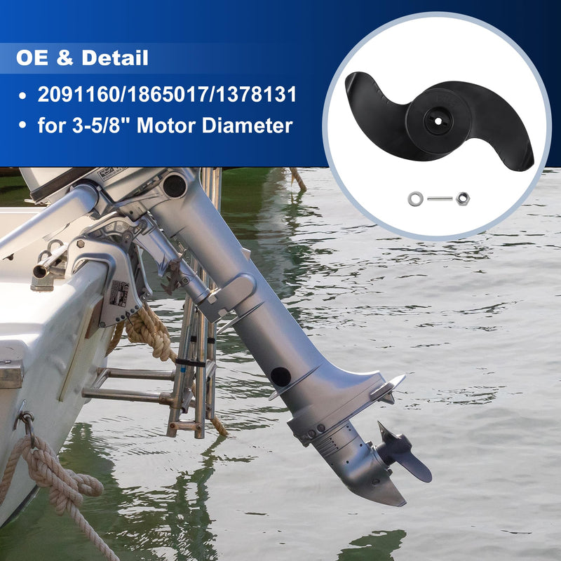 MKP-32 Trolling Motor Propeller for Minn Kota, 2 Blade Weedless Wedge Prop for 3-5/8" Motor Diameter, Outboard Prop 2091160/1865017, for Minn Kota Terrain Edge Endura Etc