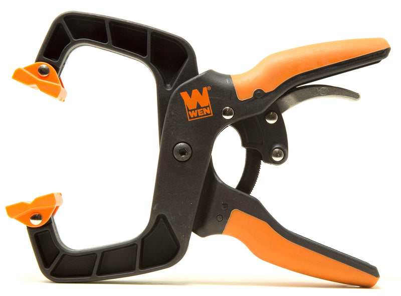 WEN CLH226 Quick-Release Ratcheting Hand Clamps with 2-Inch Jaw Opening and 2-Inch Throat, 2 Pack, Black 2-Inch Jaw Opening, 2-Pack
