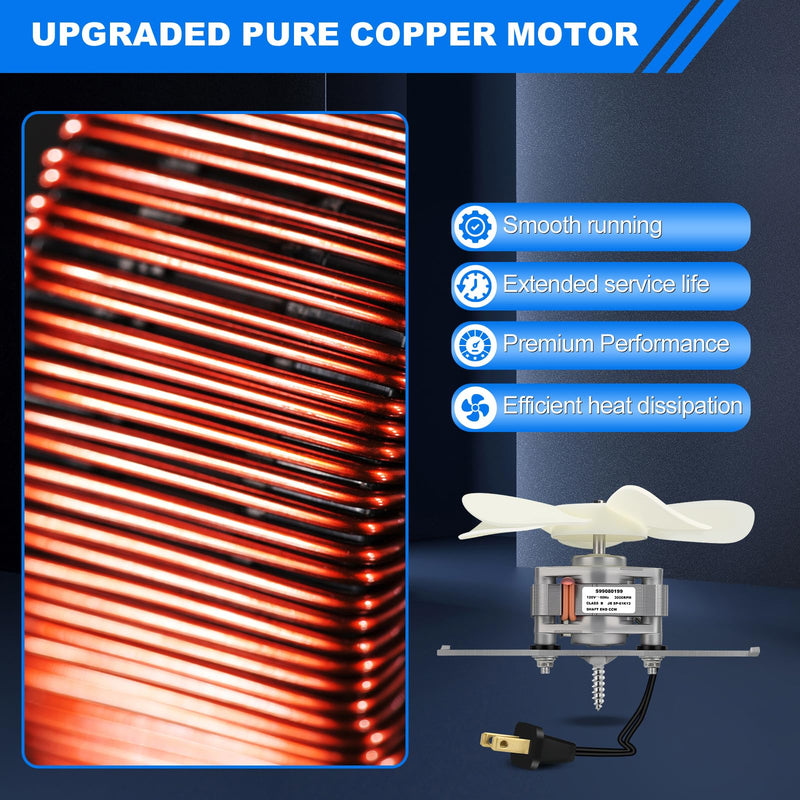 S99080199 Bathroom Exhaust Fan Motor and Blade – 80 CFM 4.0 Sones Vent Fan Motor, Compatible with 512, 512M, 673, 673-C, 8870; Reliable Bathroom Fan Motor for Strong Airflow & Quiet Operation