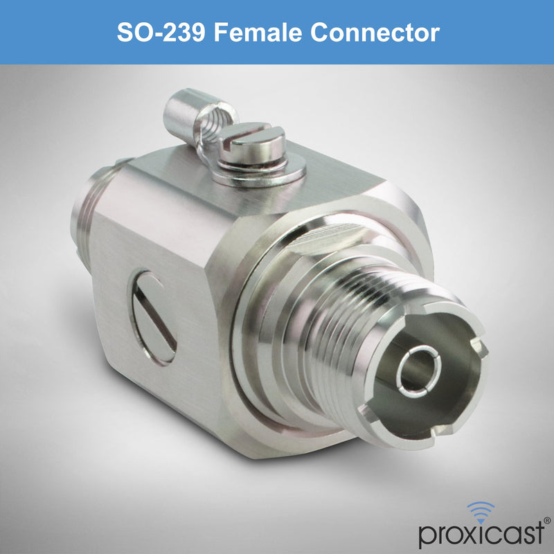 Proxicast Coaxial Lightning Arrester/Suppressor with UHF SO-239 Female Connectors - Pro-Grade Coax Cable Surge Protector for RF, HF, VHF, UHF, CB, Ham, Two-Way Radio and Other Antennas (ANT-233-002) UHF-Female/UHF-Female