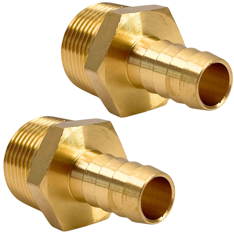 2pcs Brass Hose Barb Pipe Fitting 1/2" Barb x 3/4" NPT Male Adapter Barbed by CX WONDERLAND
