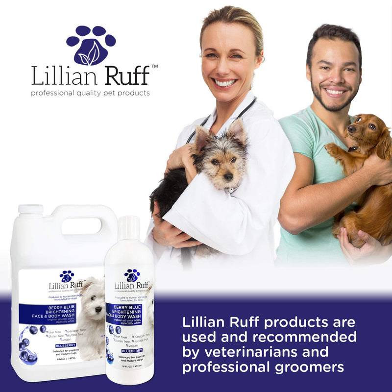 Lillian Ruff Berry Blue Brightening Face and Body Wash for Dogs and Cats - Tear Free Blueberry Shampoo - Remove Tear Stains, Hydrate Dry Itchy Skin, Add Shine & Luster to Coats - Made in USA (16oz) 16 Fl Oz (Pack of 1) - PawsPlanet Australia