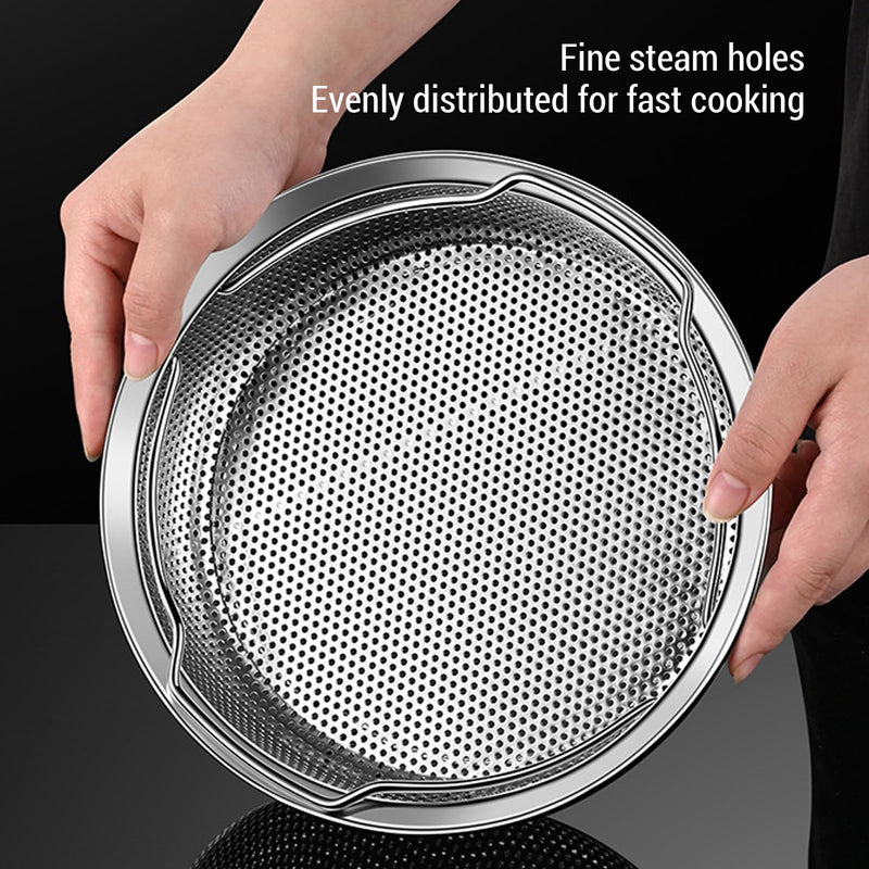 Stainless Steel Steamer Basket, Mini Sized Perforated Basket Steamer for Eggs and Small Vegetables, Compact Size Fits Most Pots, Oven and Dishwasher Safes (S) (M) M