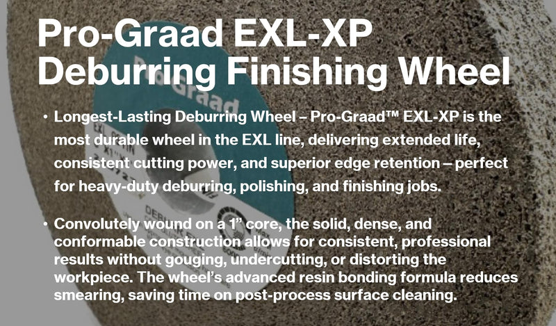 EXL-XP Convolute Deburring Polishing Wheel - 6" x 1/2" x 1" 9S Fine Silicon Carbide - Professional Grade - Metal Deburring, Finishing and Polishing Wheel – 60442-1 Pack