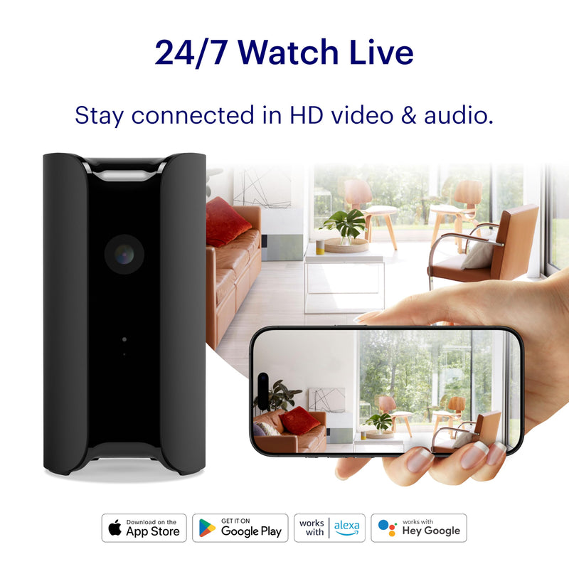 Canary View Indoor Home Security Camera 1080p HD WiFi IP | 24/7 Watch Live Video, Motion Alerts, Two-Way Talk, Night Vision, 10x Zoom, Private Mode, Compatible with Alexa, Google Assistant Canary View Device Only