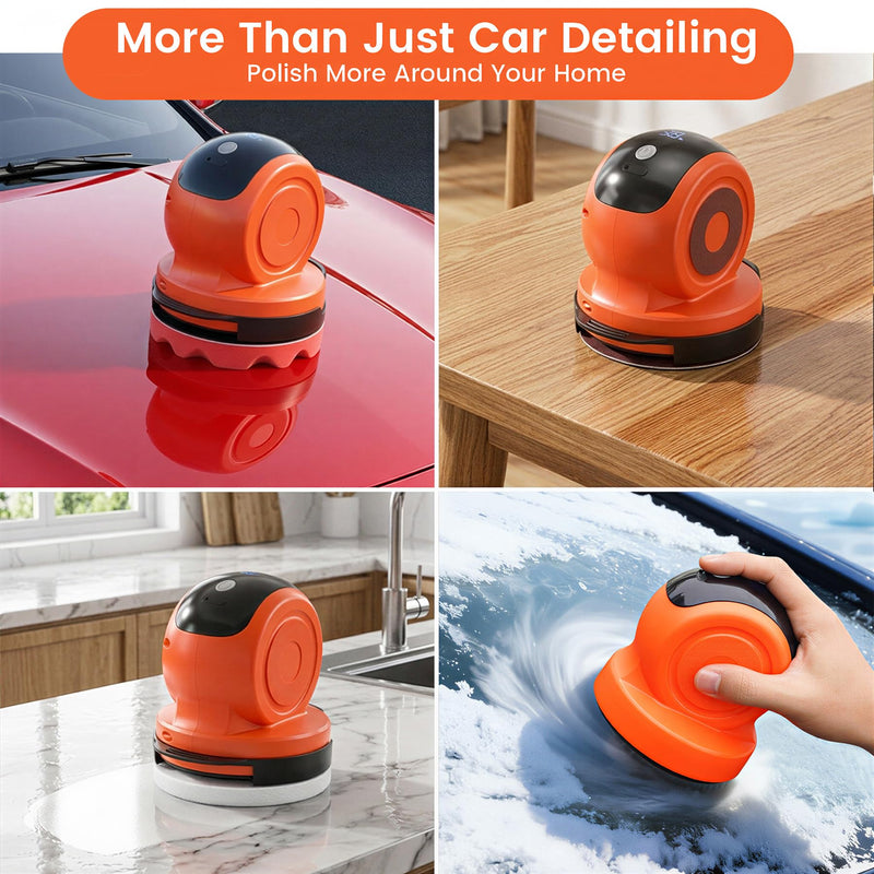 Cordless Car Buffer Polisher, 1800RPM 3-Speed Mini Car Polisher with 4000mAh Battery, USB-C Rechargeable Car Buffer with LCD Display, 6-Pad Car Detailing Kit for Waxing & Buffing