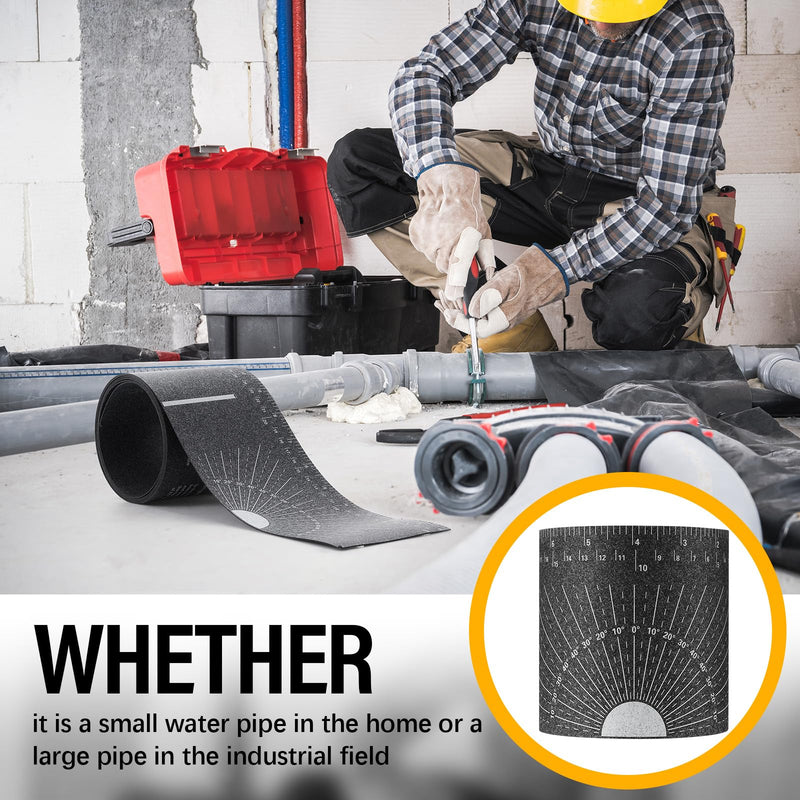 2 Pcs 72 Inch Extra Long Wrap Around Pipe Tool, Flexible Heat Resistant Measuring Tool for 1" to 16" Curved or Irregular Surface, Industrial-Grade Portable Gauge for Plumbers & DIY (350 ℉) 350 ℉ 1" to 16" 2