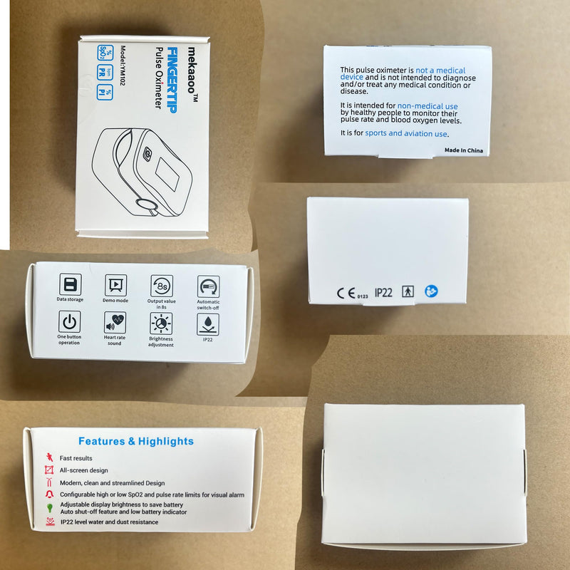 Pulse Oximeter Fingertip, Blood Oxygen Monitor with 20 Memories, Alarm & Brightness Adjustable, Batteries & Lanyard