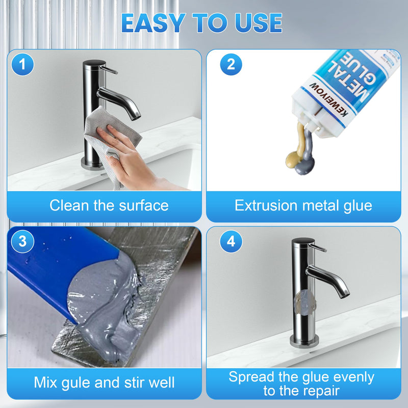 Metal Glue, 1.76oz Metal Epoxy Glue, Heavy Duty Welding Glue, Suitable for Metal to Metal, Plastic, Steel, Ceramic, Car Body and Marine Body Filler(1 PCS) 1pcs