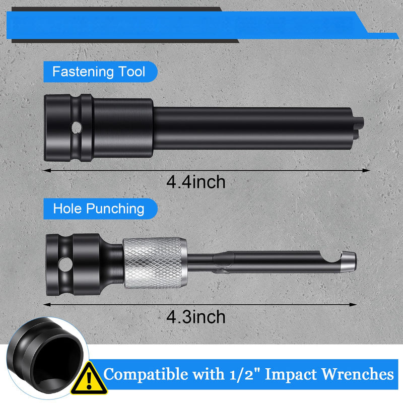 Zonon Lacing Tool Kit Pack Conveyor Belt Power Wrench and Power Hole Punch Tool Set for Heavy Duty Belt Fastener 1/2 Inch Drive Impact Rated Lacing Tools