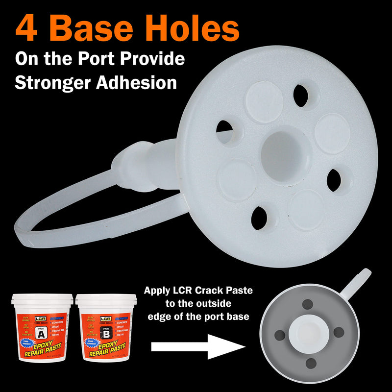 Liquid Concrete Standard Surface Injection Ports with Attached Caps (20) 20