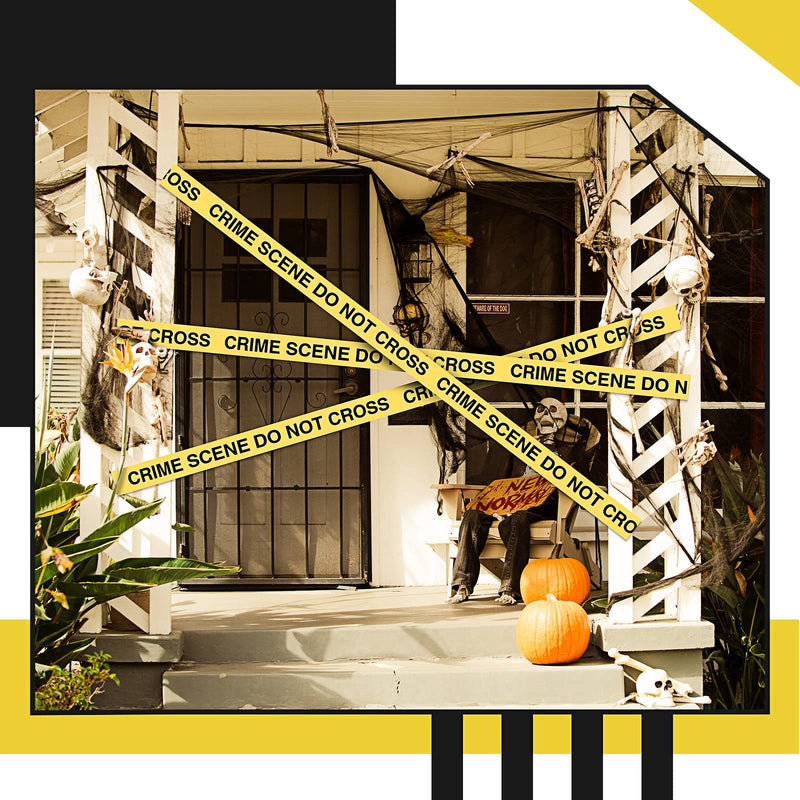TaoBary 100 ft Crime Scene Tape Caution Barricade Tape Halloween 2 Rolls Tearable Warning Tape Safety Tape Bright Yellow for Christmas Wedding Party Indoor Decor Crime Scene Prop(Crime Scene)