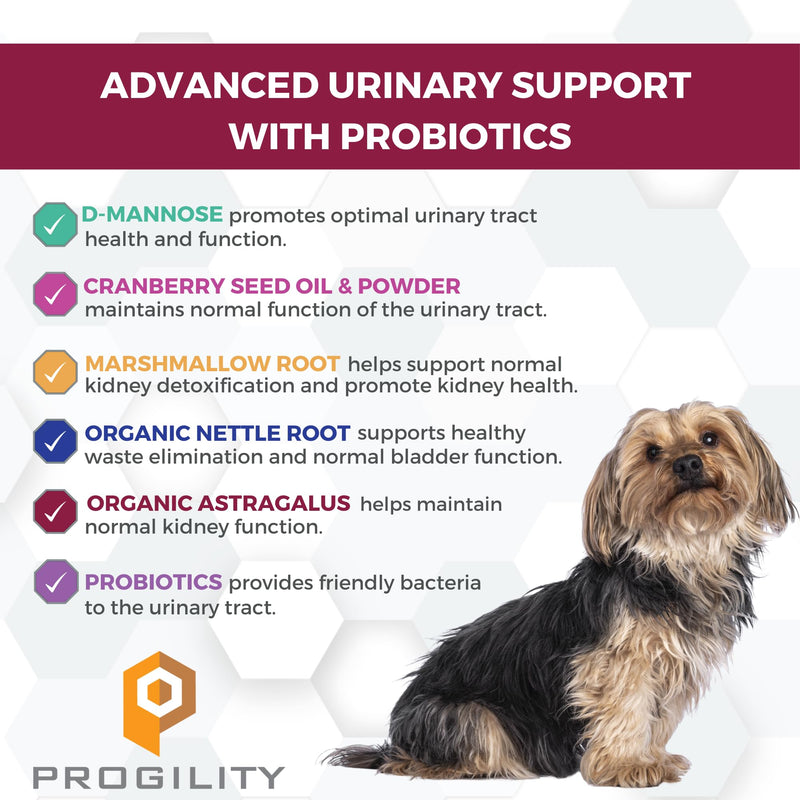Nootie Progility Mini Urinary Support Supplement for Dogs, Bladder Support and Urinary Tract Support for Dogs with Cranberry and D-Mannose, 60 Soft Chews per Container Mini Urinary Support Chews (1-30lbs)