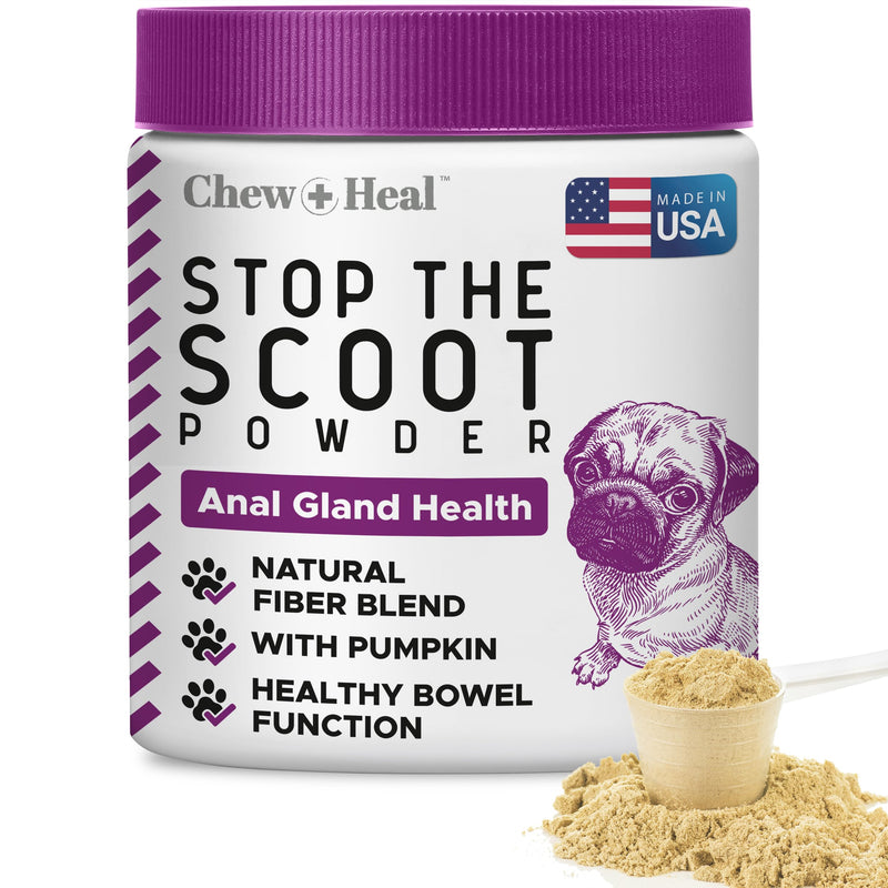 Glands Bowel Support - 14 oz of Stop the Scoot Powder for Scooting, Healthy Anal Glands, and Digestive Health - Made with Pumpkin Powder for Dogs 14 oz.