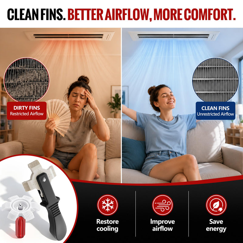 Feekoon 2PCS AC Fin Comb Kit, Fin Straightener Tool with 8-22 FPI Coverage
