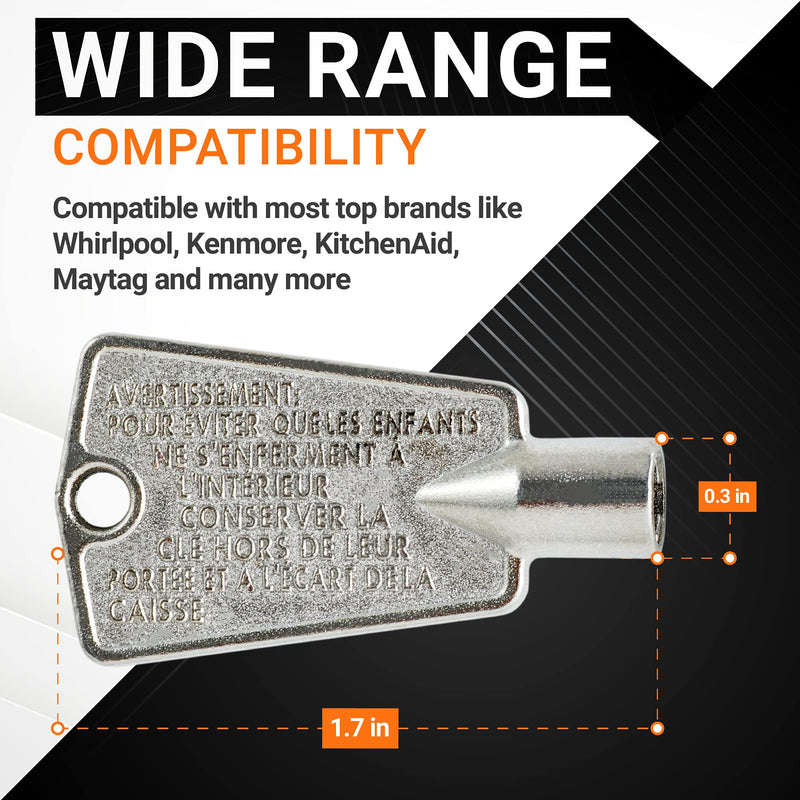 BlueStars 216702900 Ultra Durable Metal Freezer Door Key - Compatible with Frigidaire & Kenmore Freezers - Replaces 297147700 AP4071414 AP2113733 AP4301346 PS1991481-2 Packs Pack of 2 As pictured