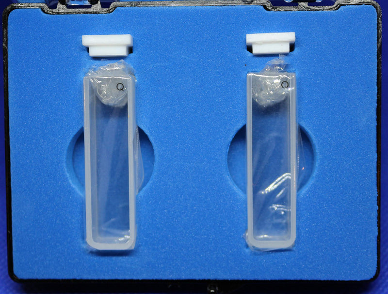 UV Quartz Cuvettes for Spectrometer Standard Quartz Cells (Set of 2 Pcs) (Optical Windows: 2; Spectral Range: 190-2500 nm; Pathlength: 10 mm; Volume: 3.5 ml; A Non-Sealing PTFE Cover)