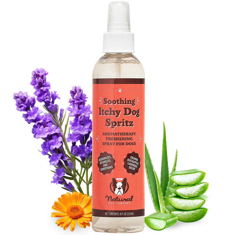Natural Dog Company Soothing Itchy Dog Shampoo and Dog Spray Deodorizer Perfume, Includes (1) Soothing Itchy Dog Shampoo 12 Oz, (1) Itchy Dog Dog deodorizing Spray 8 Oz - PawsPlanet Australia