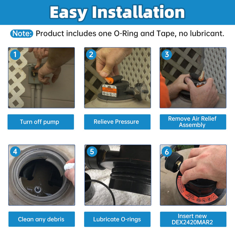 DEX2420MAR2 Manual Air Relief Assembly, 2420MAR2 Air Relief Valve, Compatible with DE and Cartridge Pool Filter, Fits ProGrid DE, SwimClear, SwimClear Cartridge, and DEP Filter Models such as DE4820 Black
