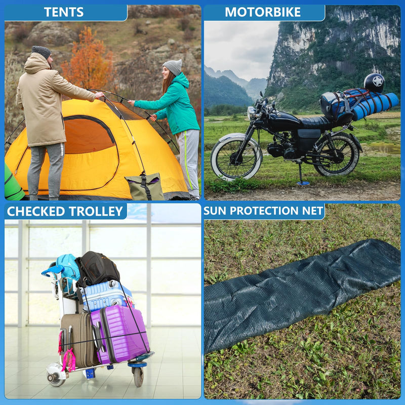 Bungee Cords with Hooks 8 Pack Bungee Cord Includes 12 inches, 18 inches, 24 inches, 31 inches for Bundling Items, Fixing Tarps, Tents, and Carrying Luggage (8, Black, Many Sizes) four sizes