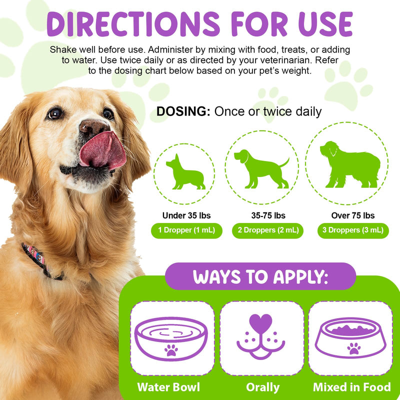 Probiotics for Dogs, 3-in-1 Liquid Probiotics Supplements, Dog Probiotic for Digestive & Gut Health, Fast Acting for Constipation, Diarrhea and Gas with Prebiotic & Digestive Enzymes