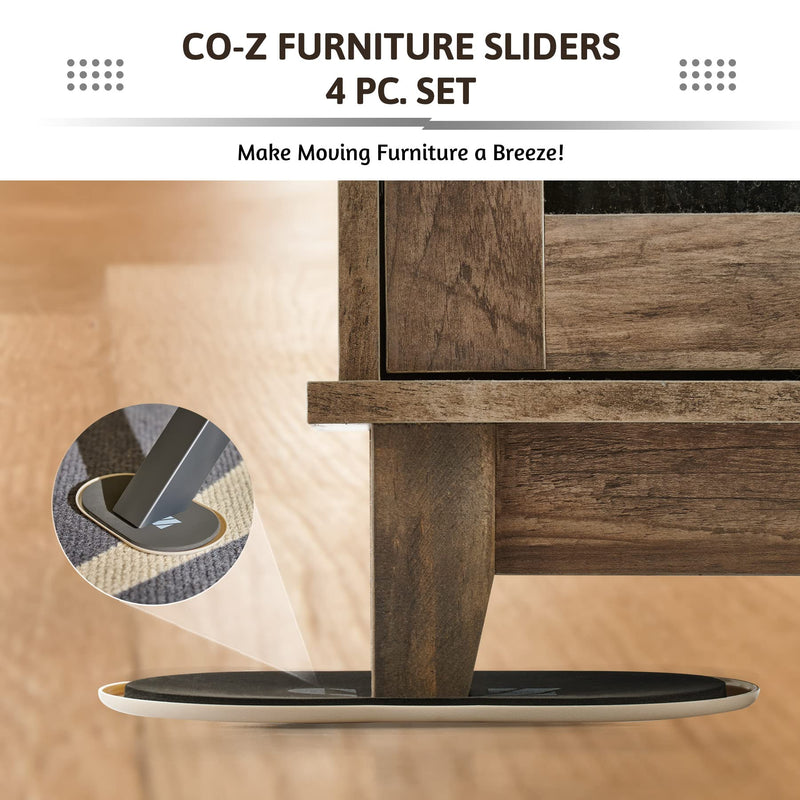 CO-Z Large Furniture Sliders - 4 Pack, 6" x 9 1/2" Oval Reusable Furniture Sliders for Carpet, Heavy-Duty Furniture Gliders Movers for Hardwood Floors, Plastic Moving Pads for Heavy Furniture 9 1/2" Oval-4 Pack