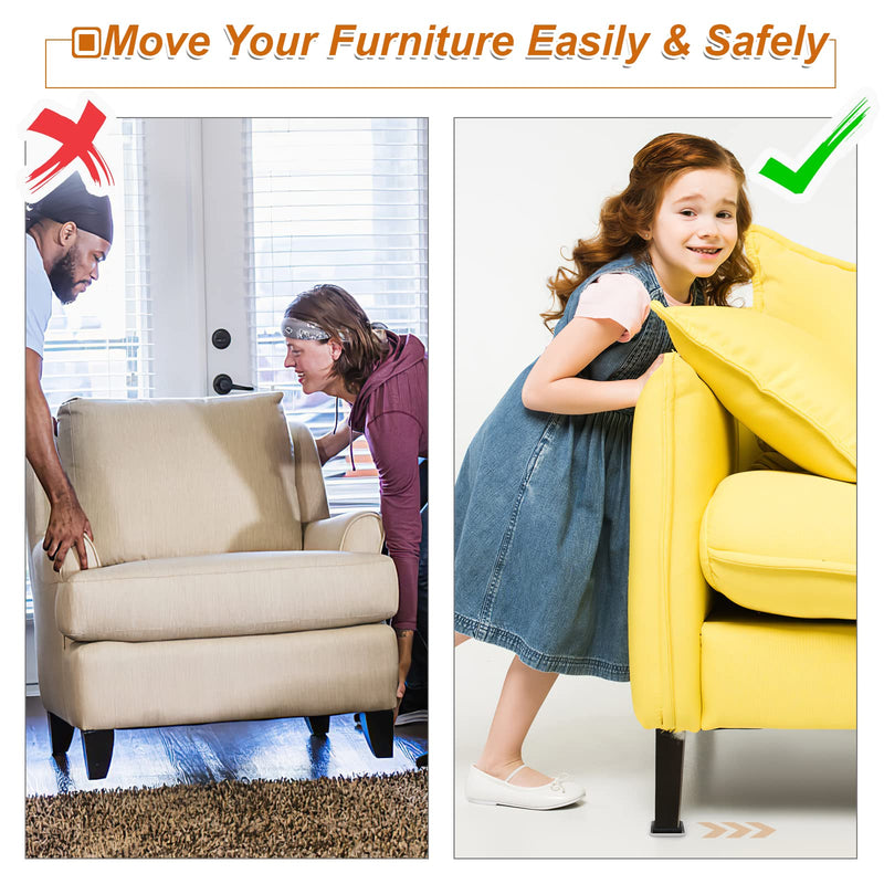 1-1/4" Furniture Sliders for Carpet & Hardwood Floors, 24PCS Furniture Pads for Quickly and Easily Move Any Item and Protect The Floor 1-1/4"