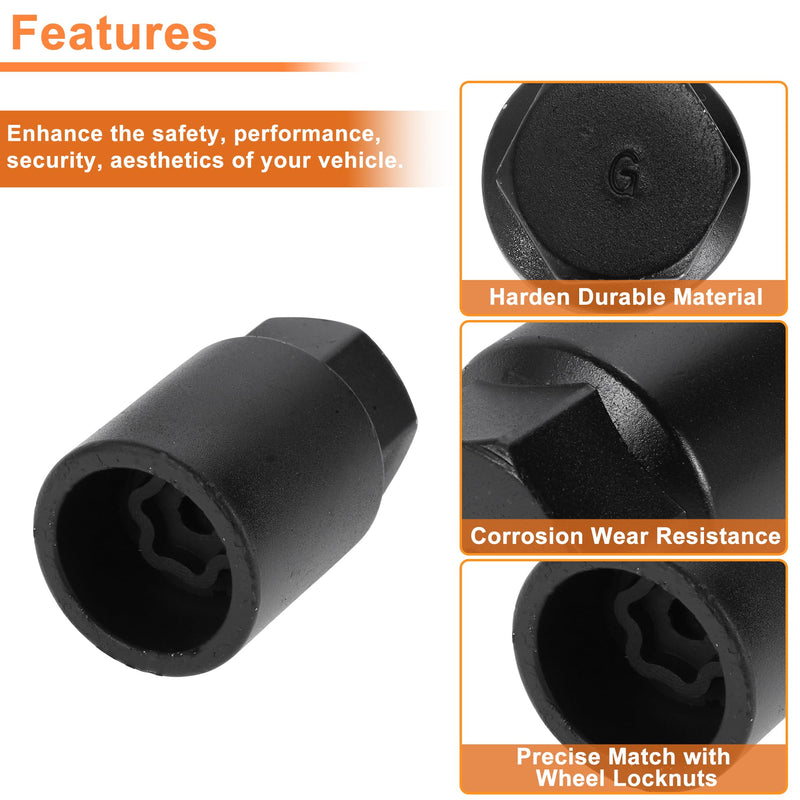 g Wheel Lock Lug Nut for Toyota for Lexus Anti-Theft Wheel Locking Nut Key Socket Removal Tool 1 Pc Socket G