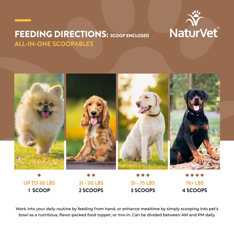 NaturVet Scoopables All-in-One Multivitamin for Dogs - Dog Vitamins and Supplements for Joint Support, Digestion, Skin & Coat Care & Immune - Hickory Smoked Bacon Flavor Vitamin Supplement | 11oz Bag - PawsPlanet Australia