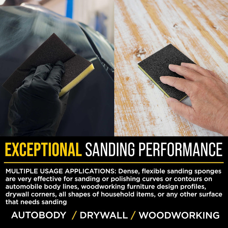Dura-Gold Double-Sided Sanding Sponge Grit Variety Pack, Box of 20, Grits 80, 120, 180, 240, 320-4.7" x 3.9" Wet or Dry Flexible Softback Sandpaper Sponges, Hand Sanding Block Pad, Wood Metal Paint - NewNest Australia