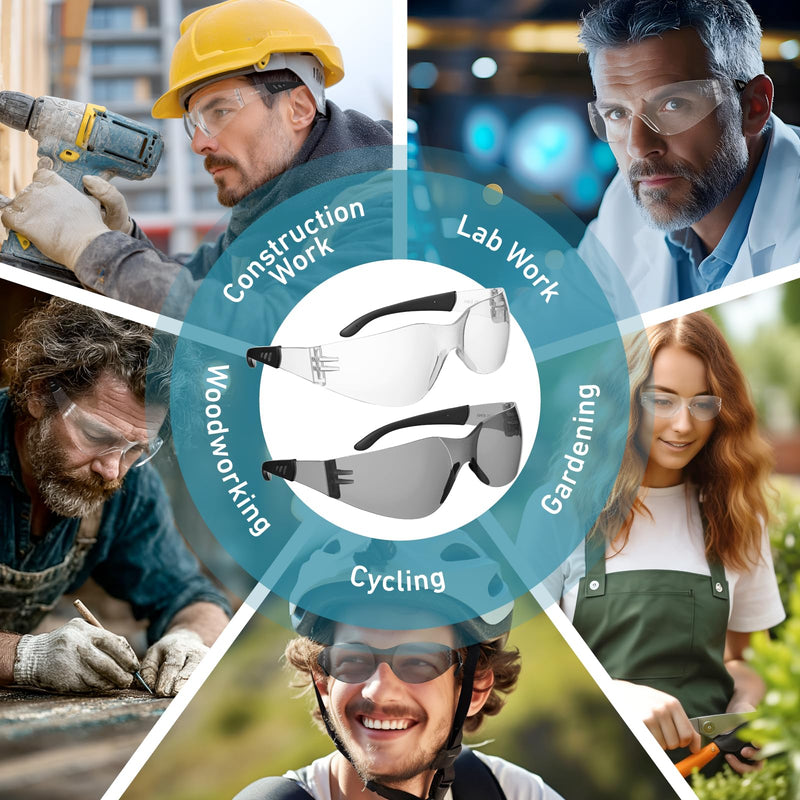 Safety Glasses ANSI Z87.1 Certified - Scratch-Resistant Protective Eyewear for Men & Women, Ideal for Construction & Shooting 30grey 1