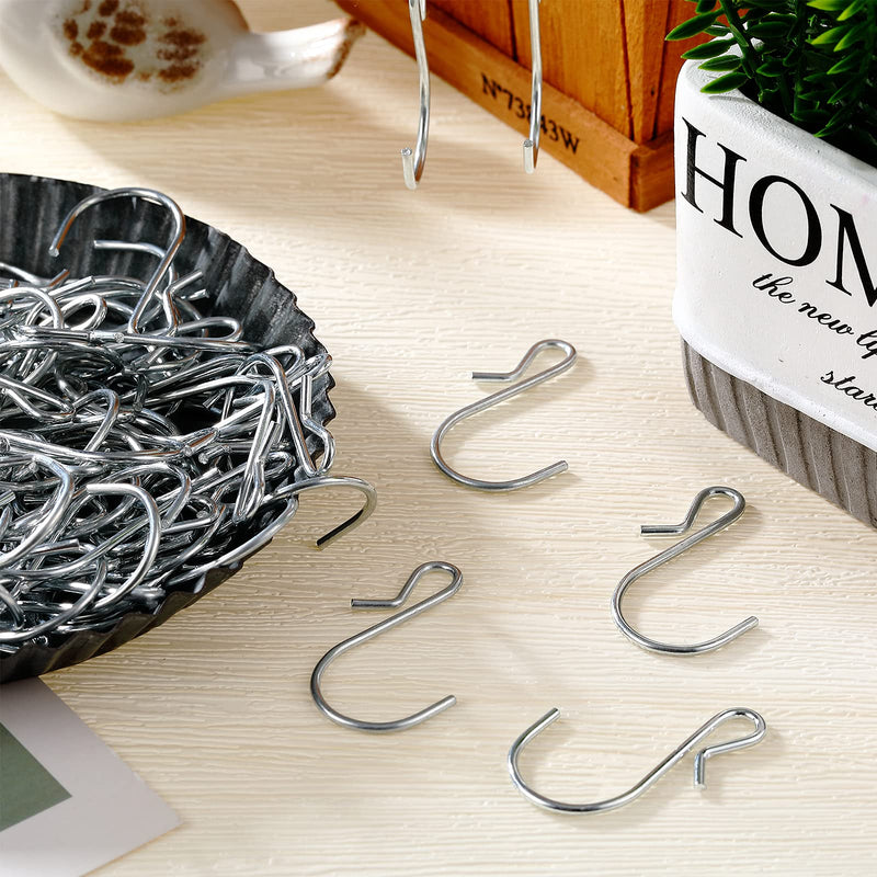 Funrous S Shaped Metal Hooks Clip, Stainless Steel Hangers, Indoor/Outdoor, Bathroom/Kitchen Lights, DIY Crafts, Key Chain, Silver (80 Pieces) 80