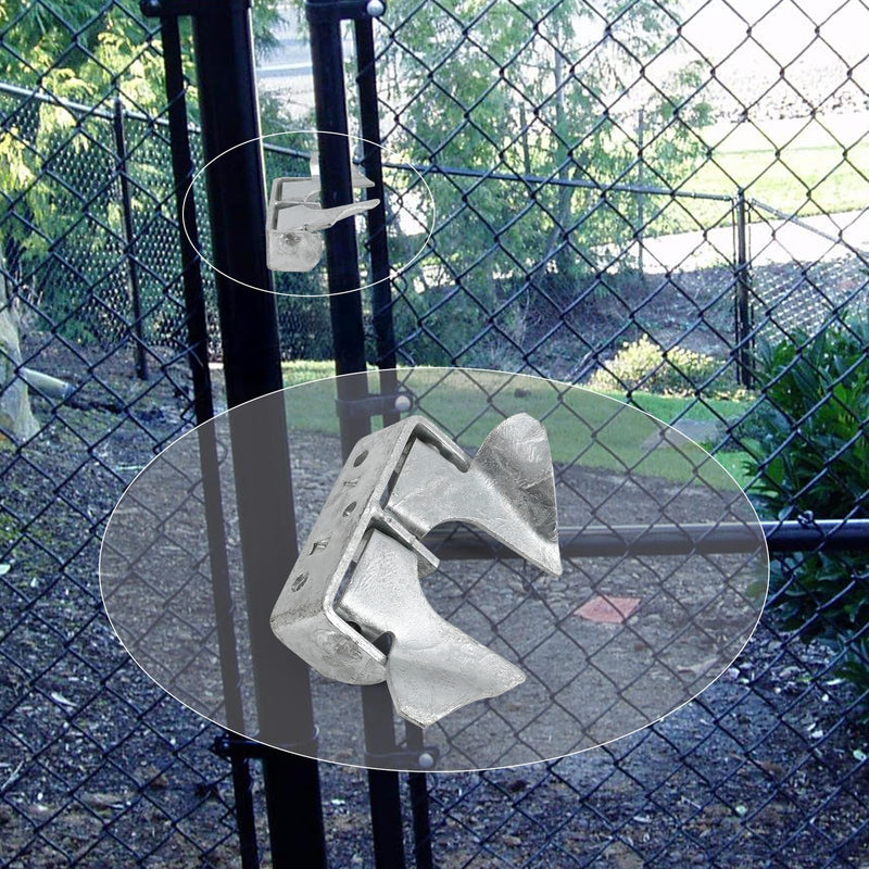 1-3/8" to 1-5/8" Wall Mount Gate Butterfly Fork Latch, Gate Latch, Gate Fork Lock with Padlock Hole, Chain Link Fence Gate Latching Hardware, Galvanized Steel (Silver - 2 Pack) silver - 2 Pack