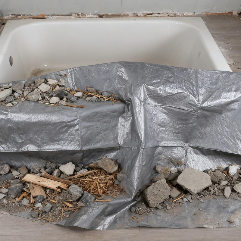 78x 72 Inch Bathtub Cover for Construction Sponge Pads and Non-residue Adhesive Tape Prevent Construction Waste from Causing Damage to the Bathtub