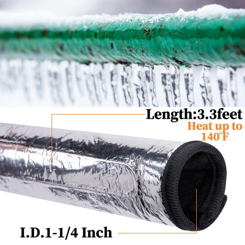 codree Water Pipe Heat Blanket - 38.5" x 6" Water Pipe Heat Tape - Aluminum Foil Freeze Protection Heating Cable for Metal & Plastic Pipes, 110V, Max Temp 60˚ 1 Pc