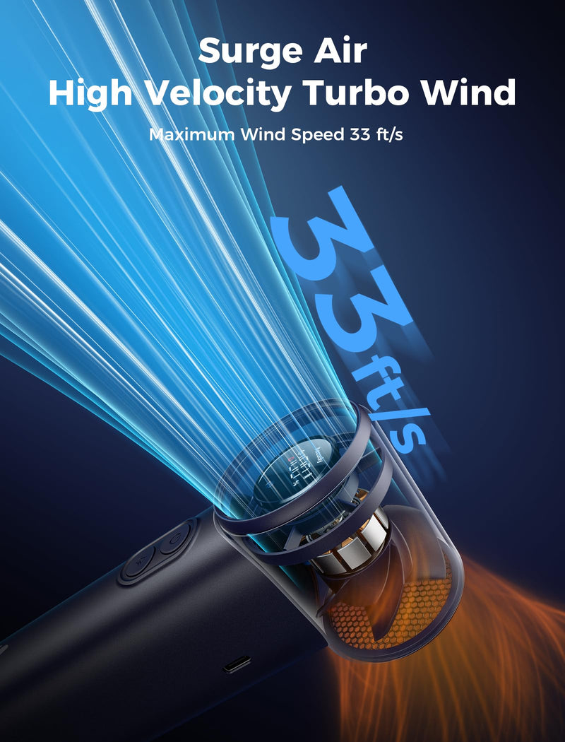 Aecooly Cold Air Portable Handheld Fan | 14.4°F Drop in 10s | Mist Chill & High Speed Wind | 20H Max Cooling Time | Battery Level Display | Rechargeable Personal Turbo Fan, Gifts for Men, Travel -Blue