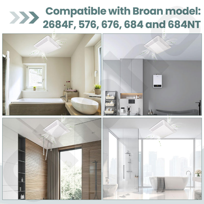 S97013576 Bathroom Fan Cover Grille - by Ohoho - Compatible with Broan NuTone Bathroom Fan 676 684 684NT 2684F 576 (Pack of 2) 10-5/8-Inch by 11-1/8-Inch (Pack of 2)