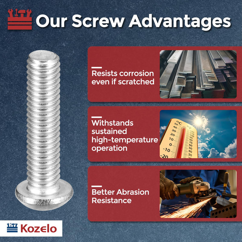 50pcs Button Head Socket Cap Screws - [1/4"-20x1-5/8] 18-8 Stainless Steel - Industrial Grade Corrosion Resistant for Kitchen, Bathroom, Furniture & DIY Projects 1/4"-20x1-5/8" 50