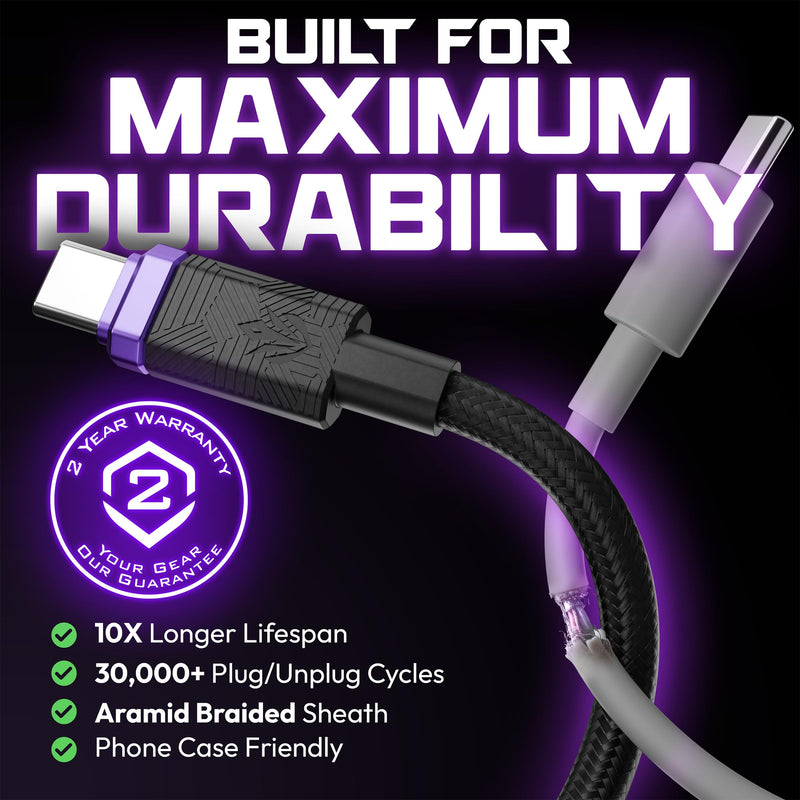 ELO Link 240W Thunderbolt 4 USBC Gaming Cable for XR AR Glasses, 40Gbps, 8K | Thunderbolt 4 and USB-IF certified, 8K 60Hz DP Alt Mode for USB-C display glasses, handhelds, laptops, braided, 3.3 ft (1 m)