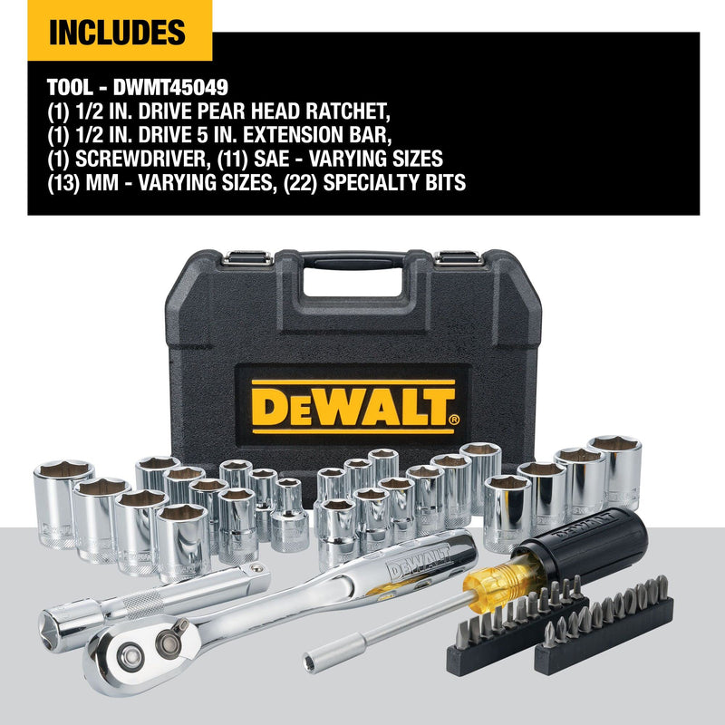 DEWALT 1/2 in Drive 49 Piece Mechanics Tool Set (DWMT45049)