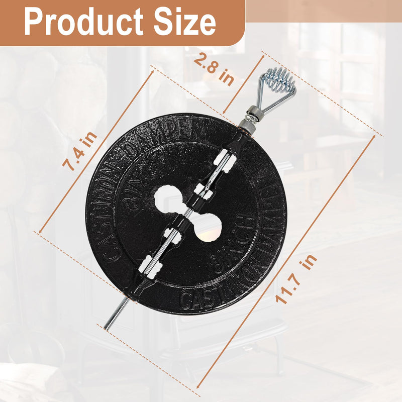 BM0053-A 8 Inch Cast Iron Stove Pipe Damper