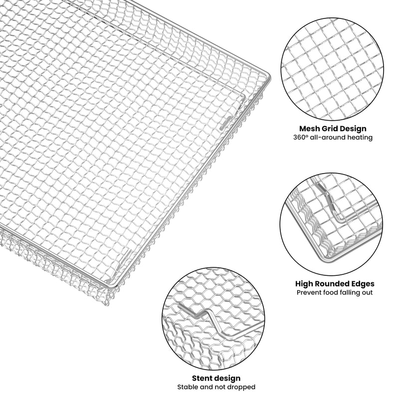 Stainless Steel Baking Tray Pan and Air Fryer Basket Compatible with Cuisinart Airfryer TOA-060 and TOA-065 and TOA-070 (with Cuisinart TOA-060 and TOA-065) with Cuisinart TOA-060 and TOA-065