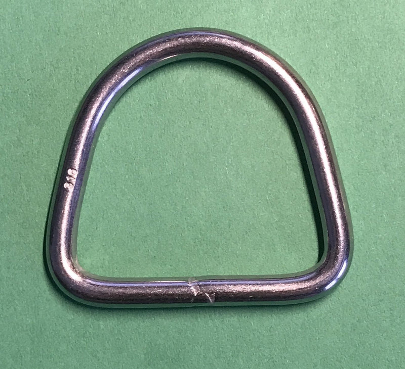 US Stainless 10 Pieces Stainless Steel 316 D Ring Welded 3/16" x 1 1/2" (5mm x 40mm ID) Marine Grade Dee