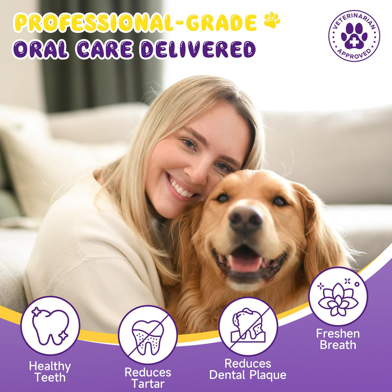 Dog Teeth Cleaning Wipes for Bad Breath – 50 Pcs,Dental Wipes for Dogs & Cats to Remove Plaque, Tartar & Freshen Breath,No-Rinse Toothpaste Alternative,Gentle Gum Care for Puppy, Adult & Senior Pets