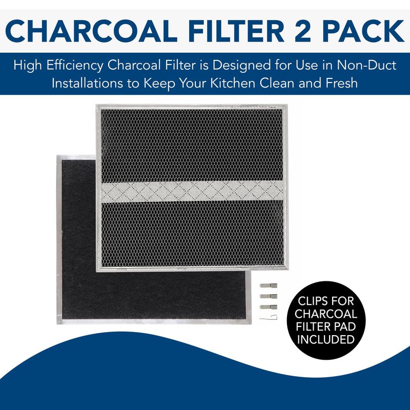 Broan-NuTone HPF30 Replacement Charcoal Filter (XC) for Dual Filter Ductless Range Hoods, Carbon Air Filter, Set of 2 2 Count (Pack of 1)